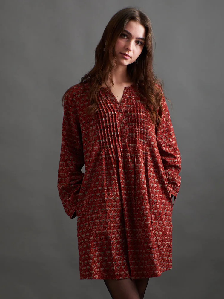 Victoria Tunic Dress - Currant Red sold by Mata Traders product image thumbnail 4