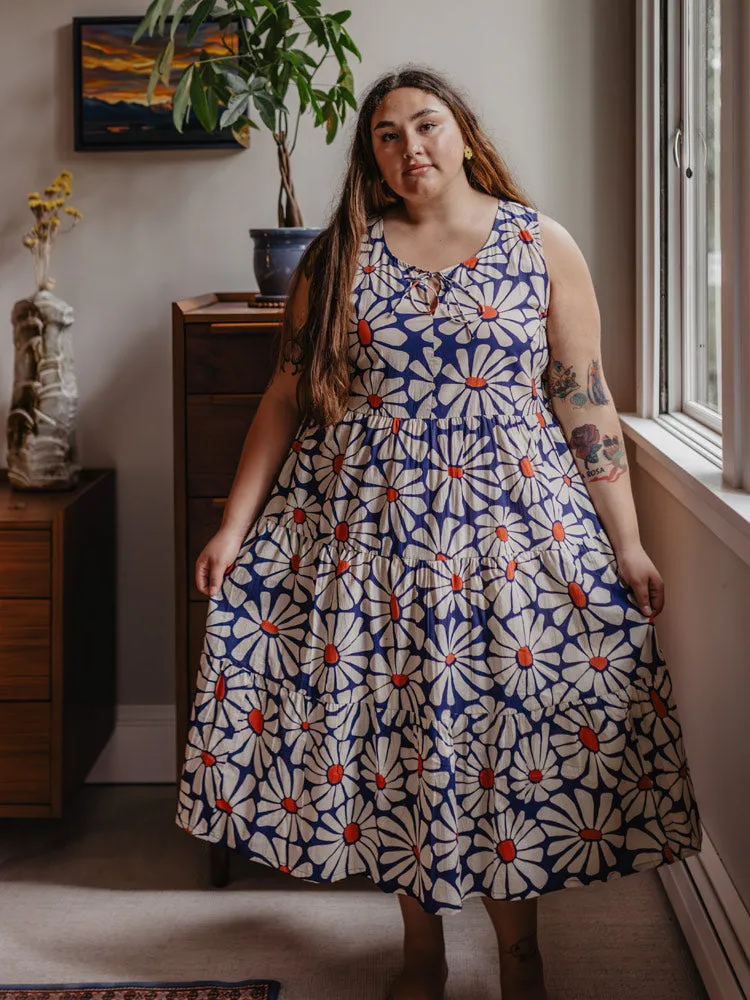 Thais Tiered Sleeveless Plus Size Dress - Navy Floral sold by Mata Traders product image thumbnail 4