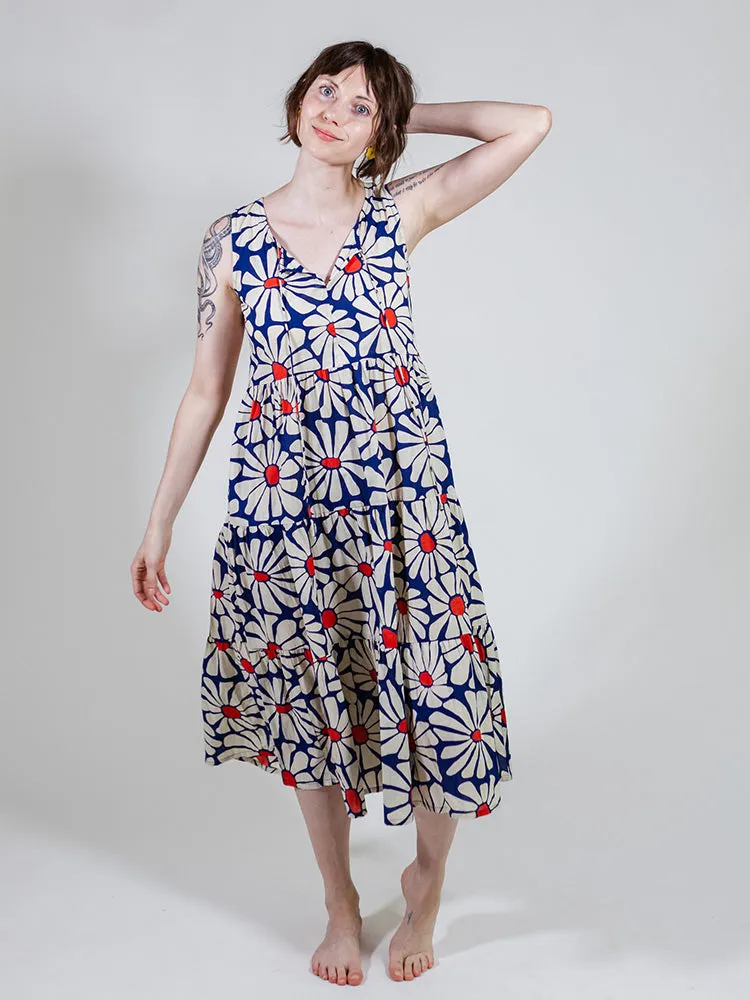 Thais Tiered Sleeveless Dress - Navy Floral sold by Mata Traders product image thumbnail 2