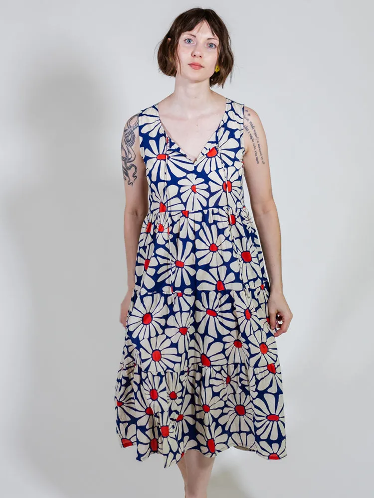 Thais Tiered Sleeveless Dress - Navy Floral sold by Mata Traders product image thumbnail 5