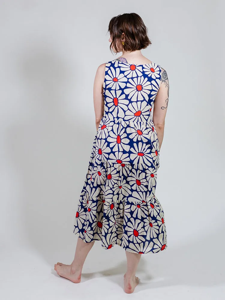 Thais Tiered Sleeveless Dress - Navy Floral sold by Mata Traders product image thumbnail 3
