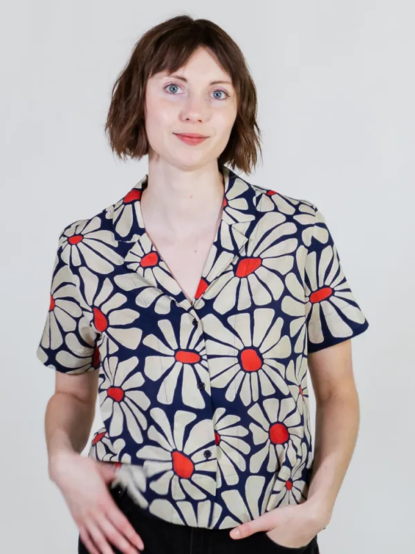 Camp Shirt - Navy Floral sold by Mata Traders