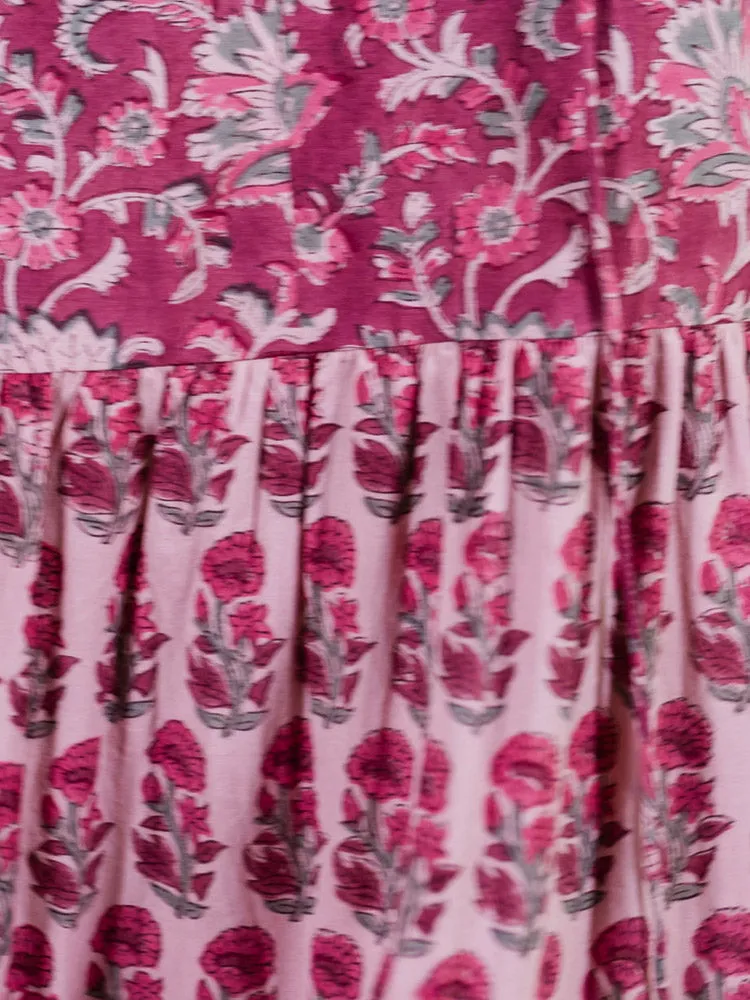 Thais Tiered Sleeveless Plus Size Dress - Magenta Vine Floral sold by Mata Traders product image thumbnail 5