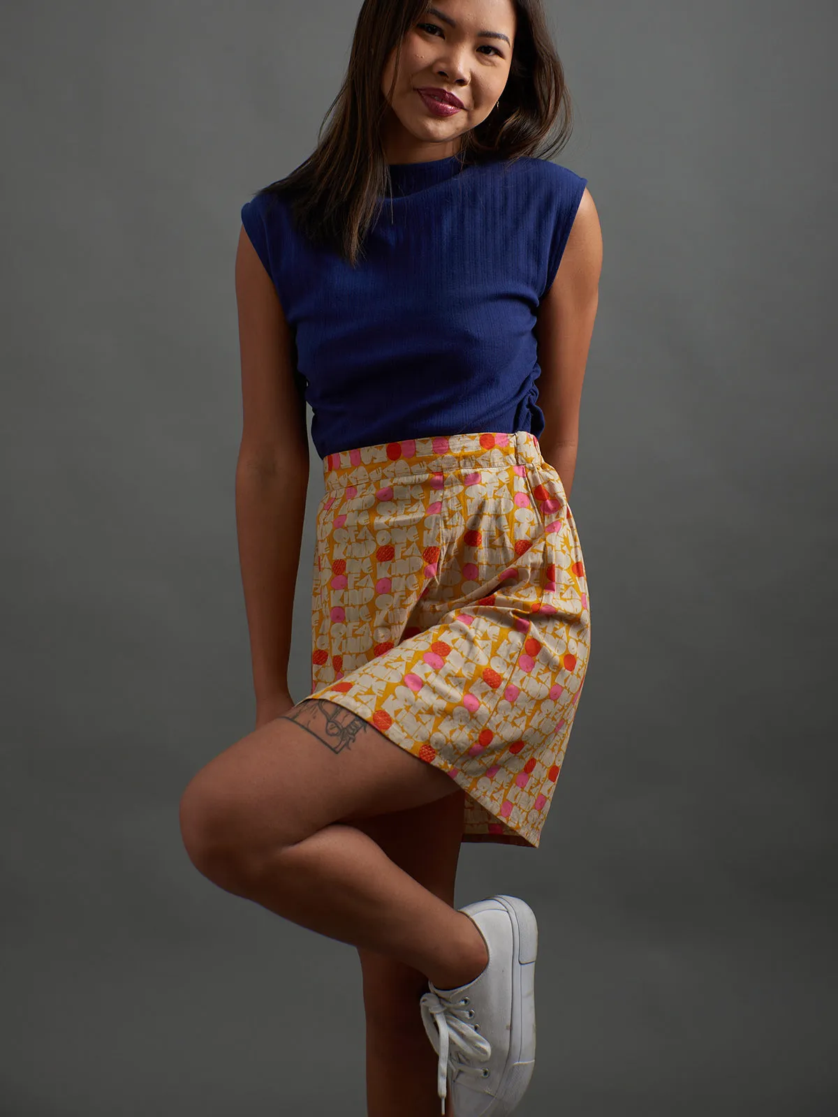 Ruched Top - Navy Rib Knit sold by Mata Traders product image thumbnail 2