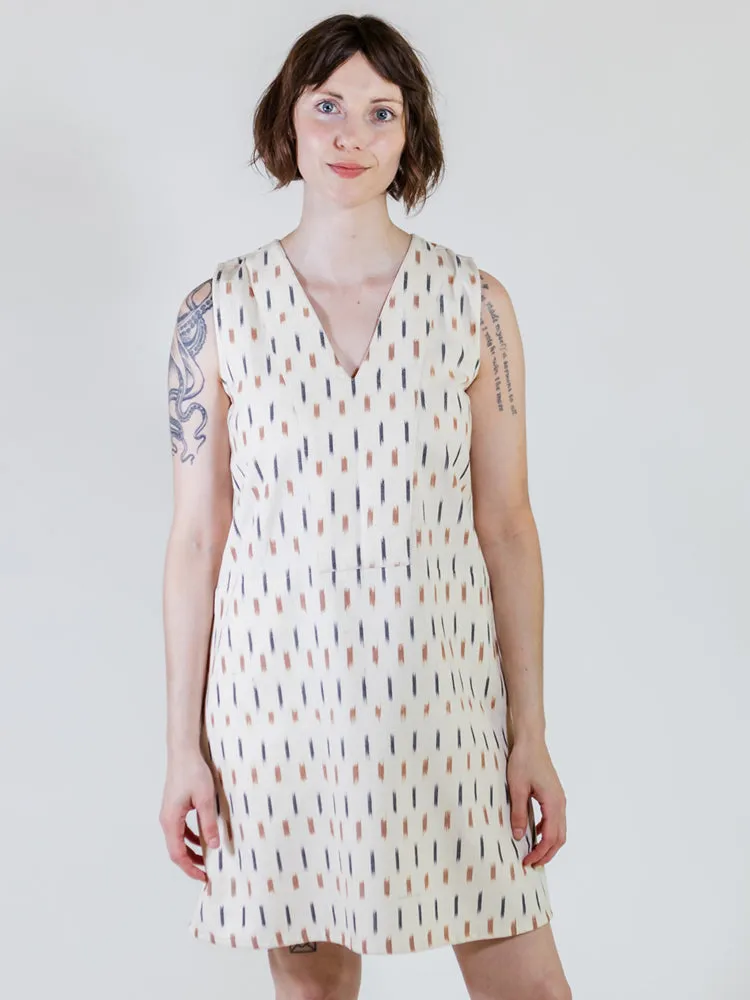 Milan Shift Dress - Ivory Ikat sold by Mata Traders product image thumbnail 5