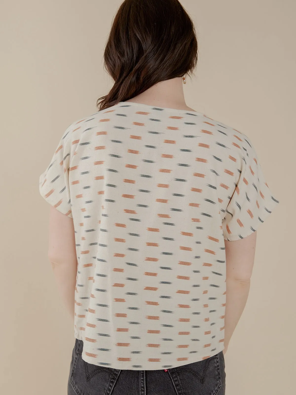 Dana Top - Ivory Ikat sold by Mata Traders product image thumbnail 4