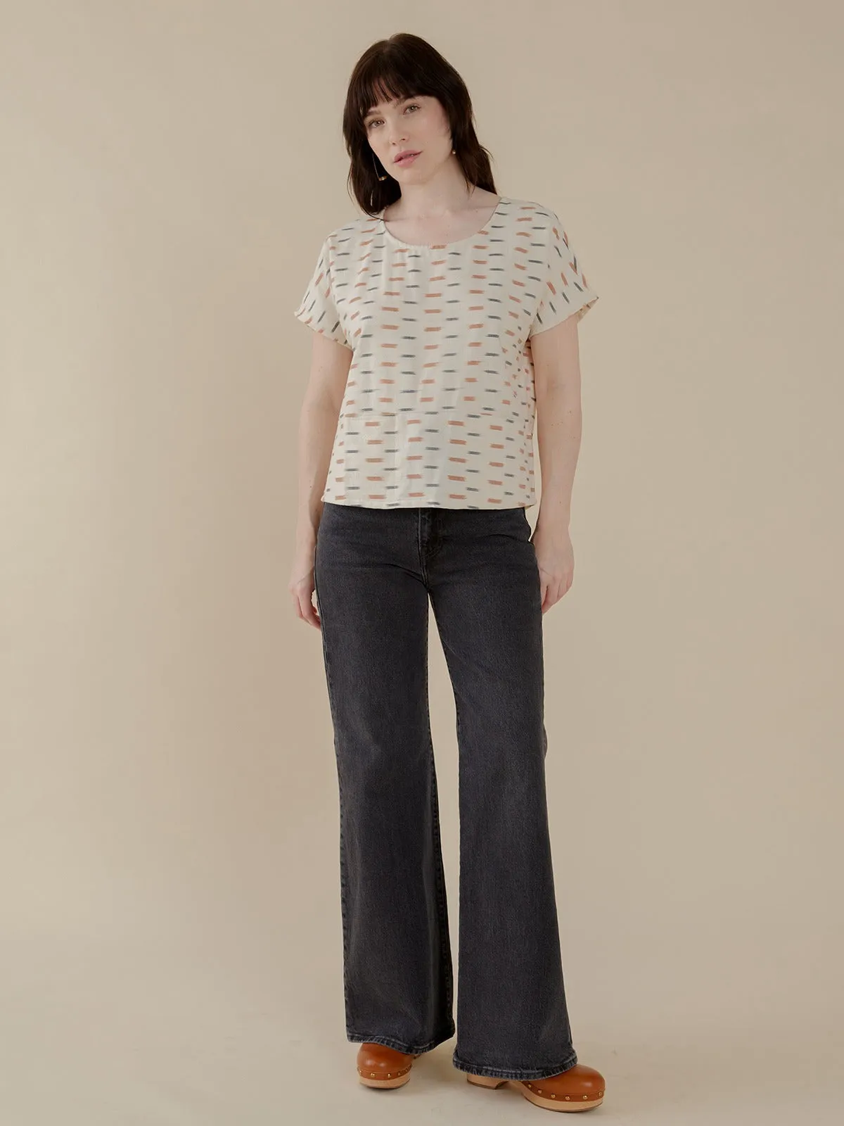 Dana Top - Ivory Ikat sold by Mata Traders product image thumbnail 3