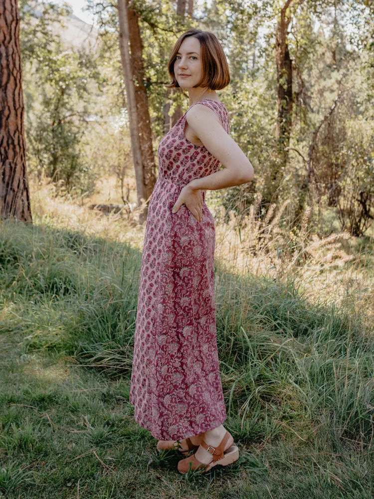 Bekka Maxi Dress - Magenta Vine Floral sold by Mata Traders product image thumbnail 4