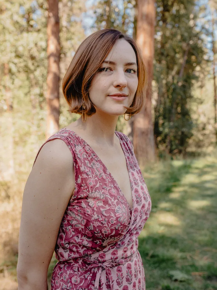 Bekka Maxi Dress - Magenta Vine Floral sold by Mata Traders product image thumbnail 3