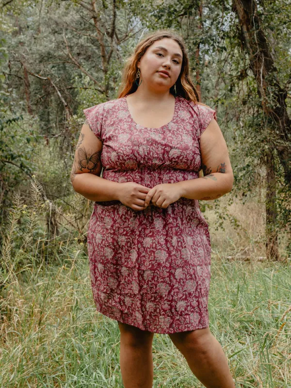 Artsy Traveler Plus Size Dress - Magenta Vine sold by Mata Traders