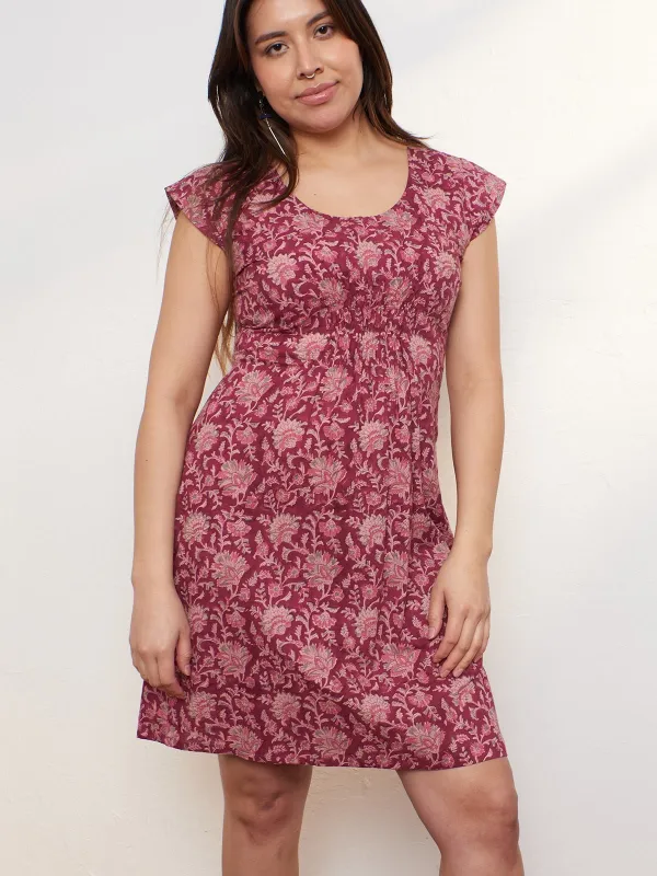 Artsy Traveler Dress - Magenta Vine sold by Mata Traders