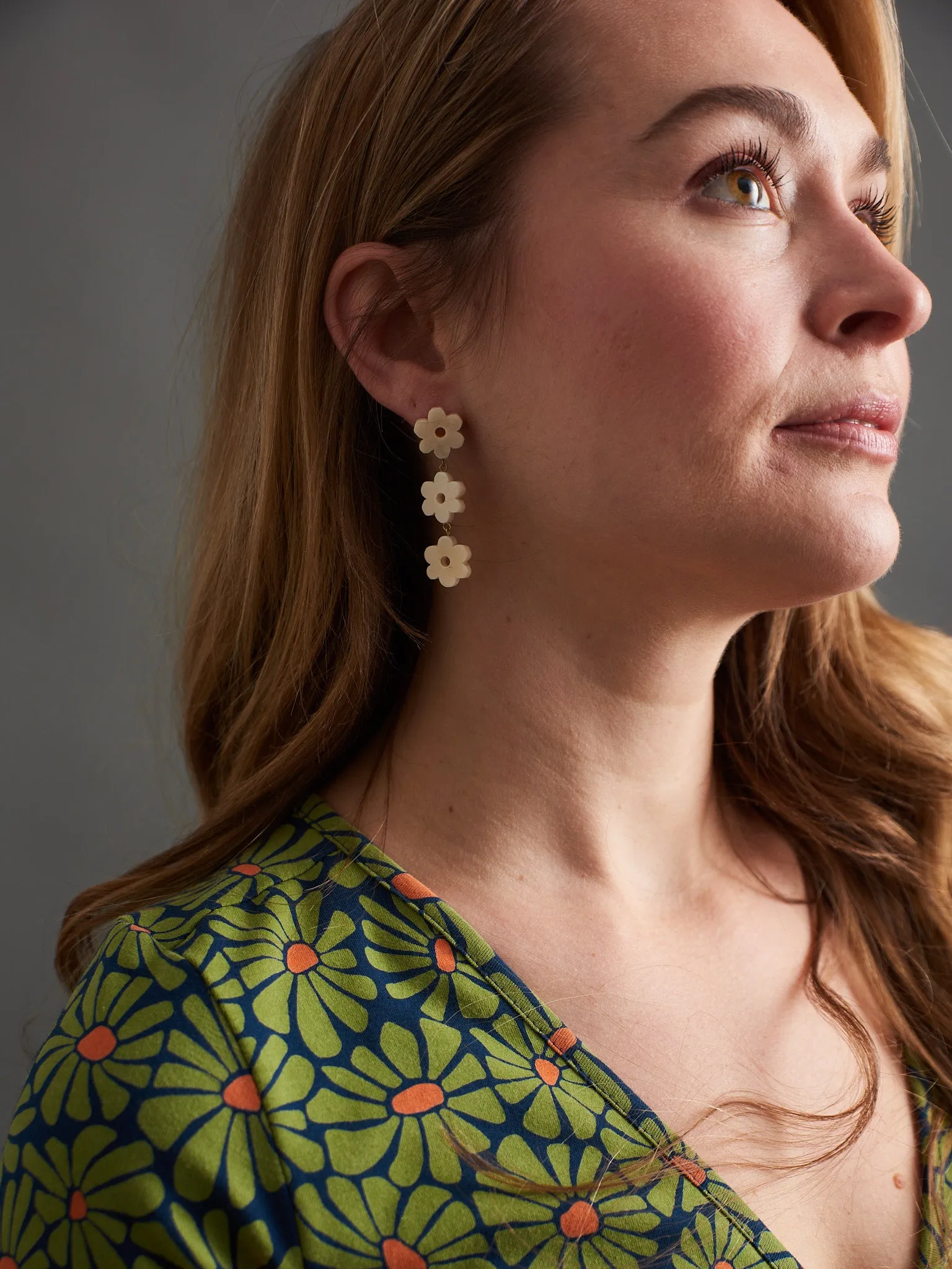 Daisy Drop Earrings - White sold by Mata Traders product image thumbnail 4