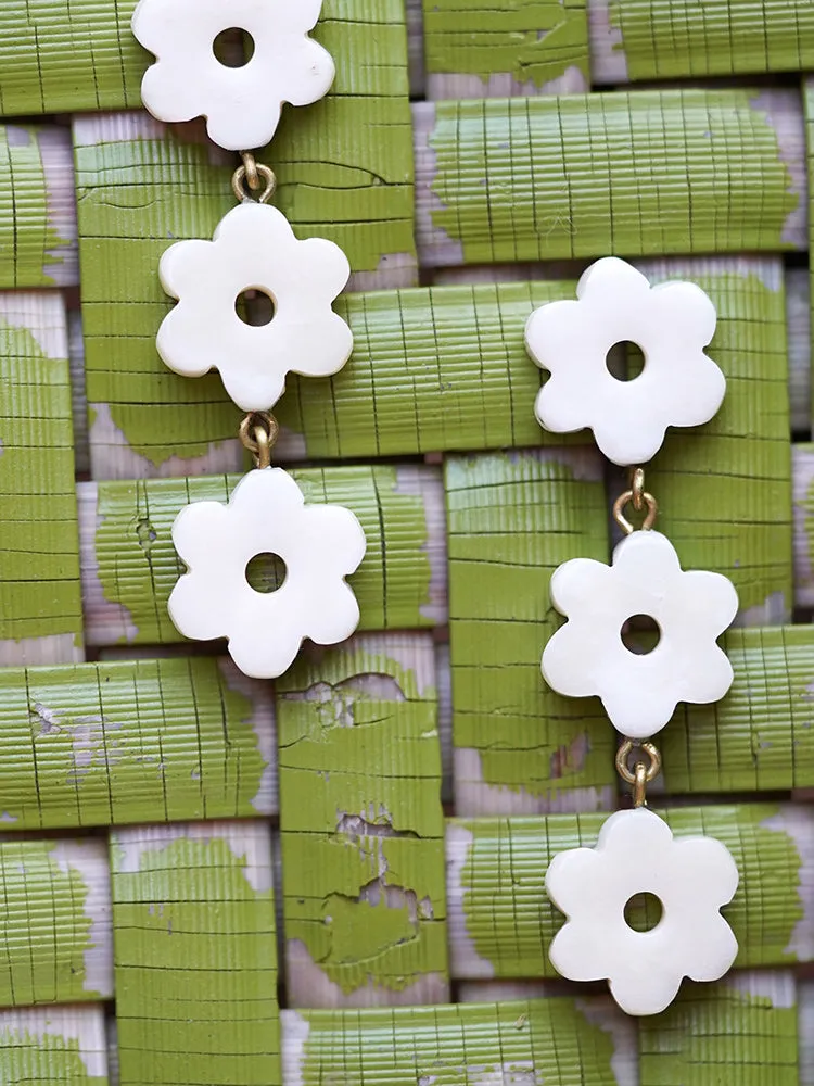 Daisy Drop Earrings - White sold by Mata Traders product image thumbnail 5