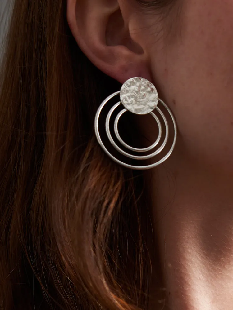 Sol Stud Earrings - Silver sold by Mata Traders