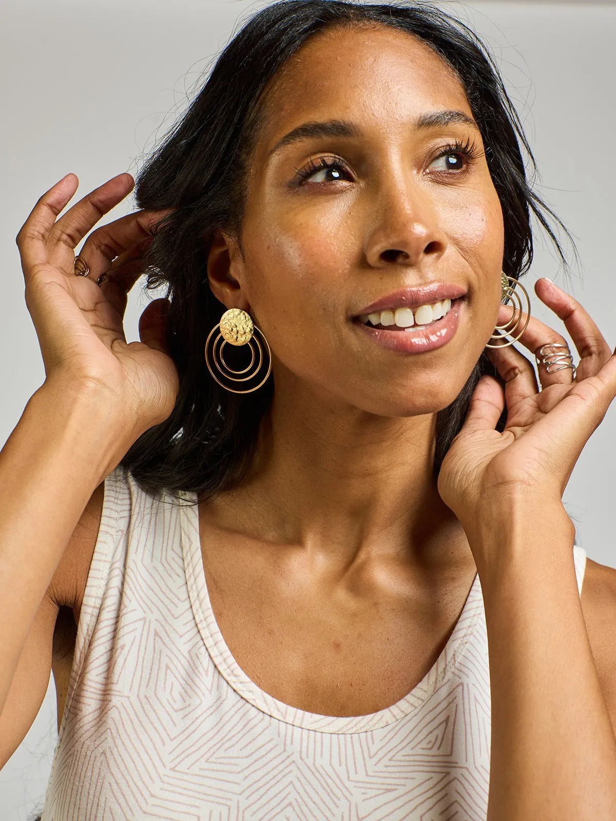 Sol Stud Earrings - Gold sold by Mata Traders product image thumbnail 3