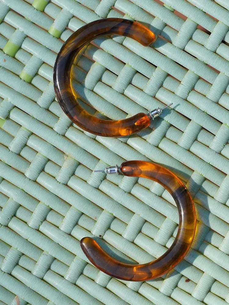 Curved Resin Hoops - Tortoiseshell sold by Mata Traders product image thumbnail 4