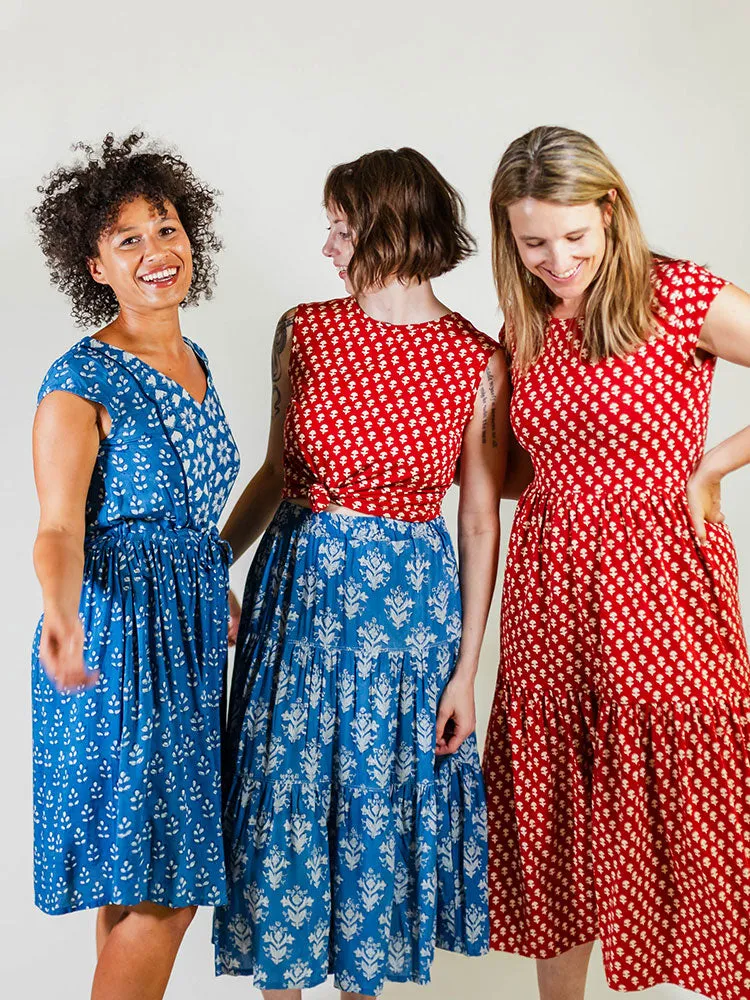 Tiered Jersey Dress - Micro Floral Red sold by Mata Traders product image thumbnail 2