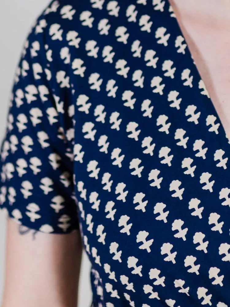 Katie Wrap Dress - Micro Floral Navy sold by Mata Traders product image thumbnail 5
