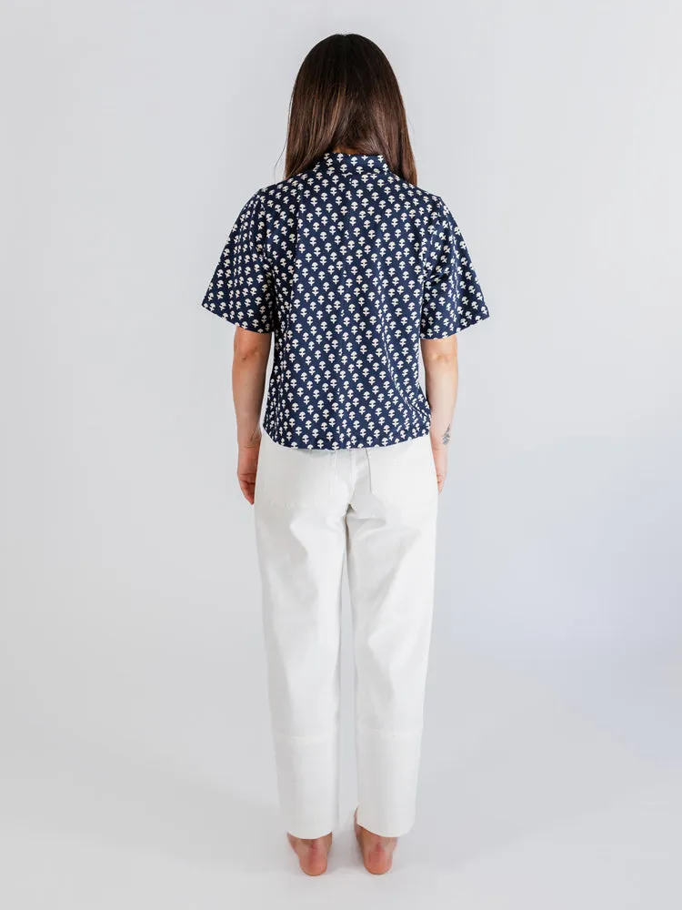 Eve Top - Micro Floral Navy sold by Mata Traders product image thumbnail 5