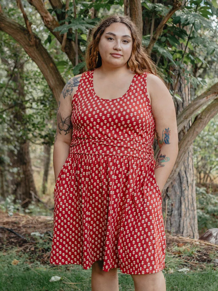 Asheville Plus Size Dress - Micro Floral Red sold by Mata Traders