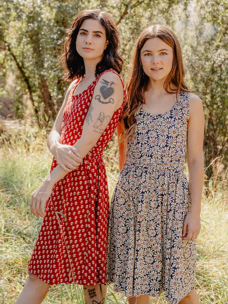 Asheville Dress - Micro Floral Red sold by Mata Traders product image thumbnail 3