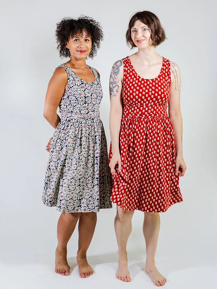 Asheville Dress - Micro Floral Red sold by Mata Traders product image thumbnail 4