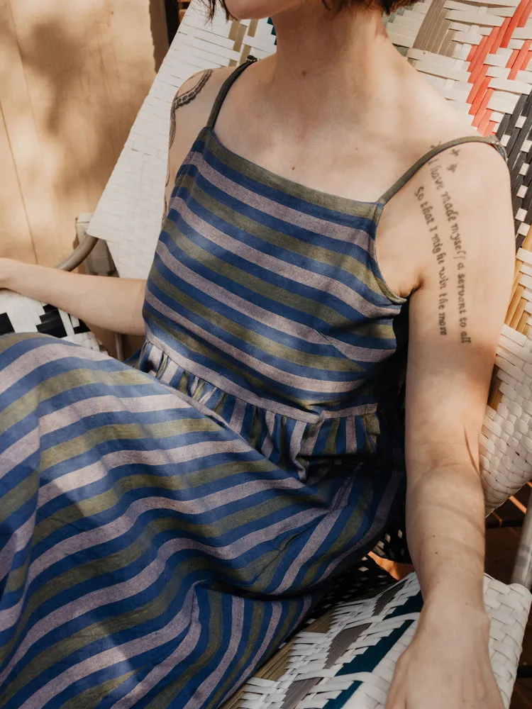 Ivy Midi Dress - Lavender Stripe sold by Mata Traders