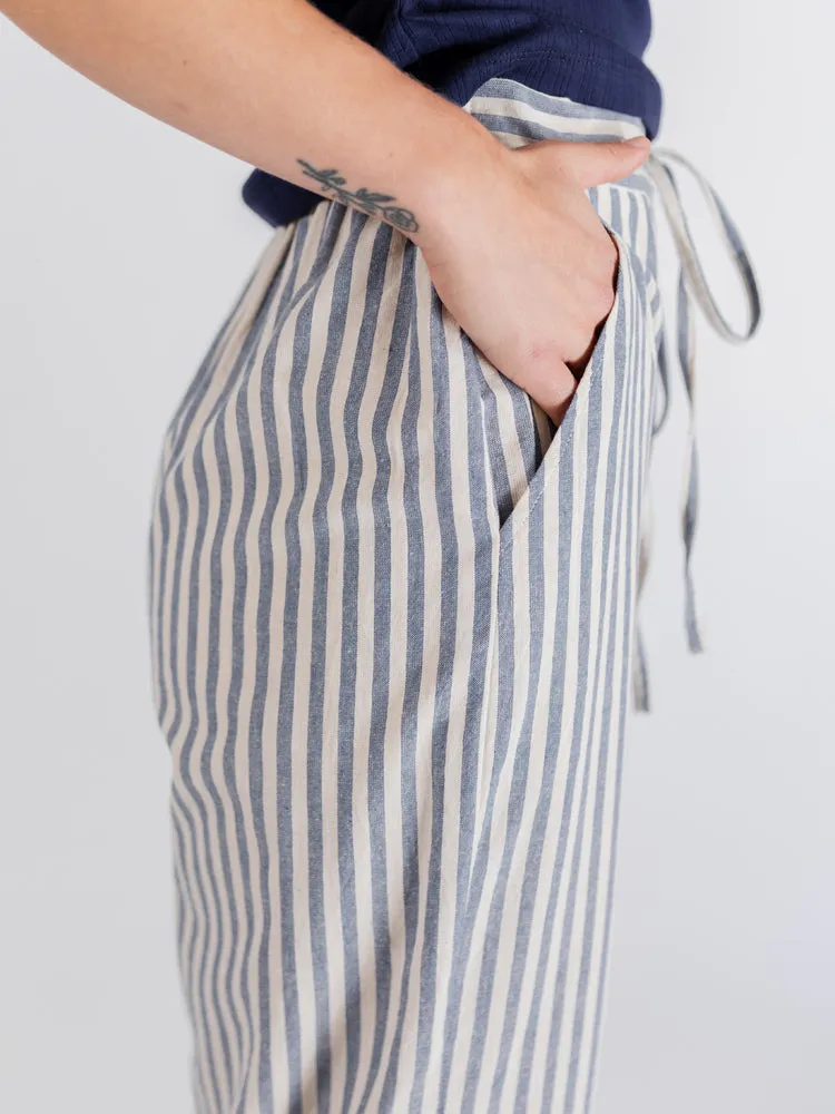 Emmy Drawstring Pant - Pinstripe Blue sold by Mata Traders product image thumbnail 5