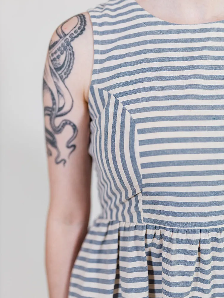 Nadiya Dress - Pinstripe Blue sold by Mata Traders product image thumbnail 4