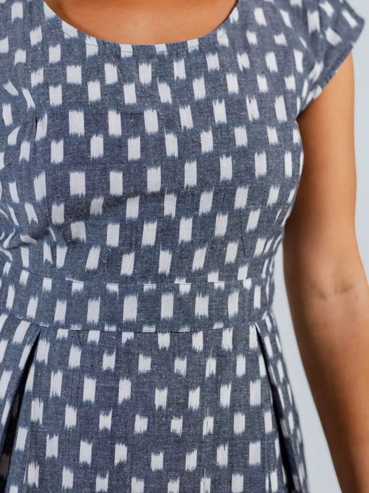 Vintage Pleat Dress - Blue Ikat sold by Mata Traders product image thumbnail 3