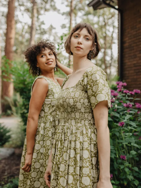 Teddy Midi Dress - Pear Floral made by Mata Traders