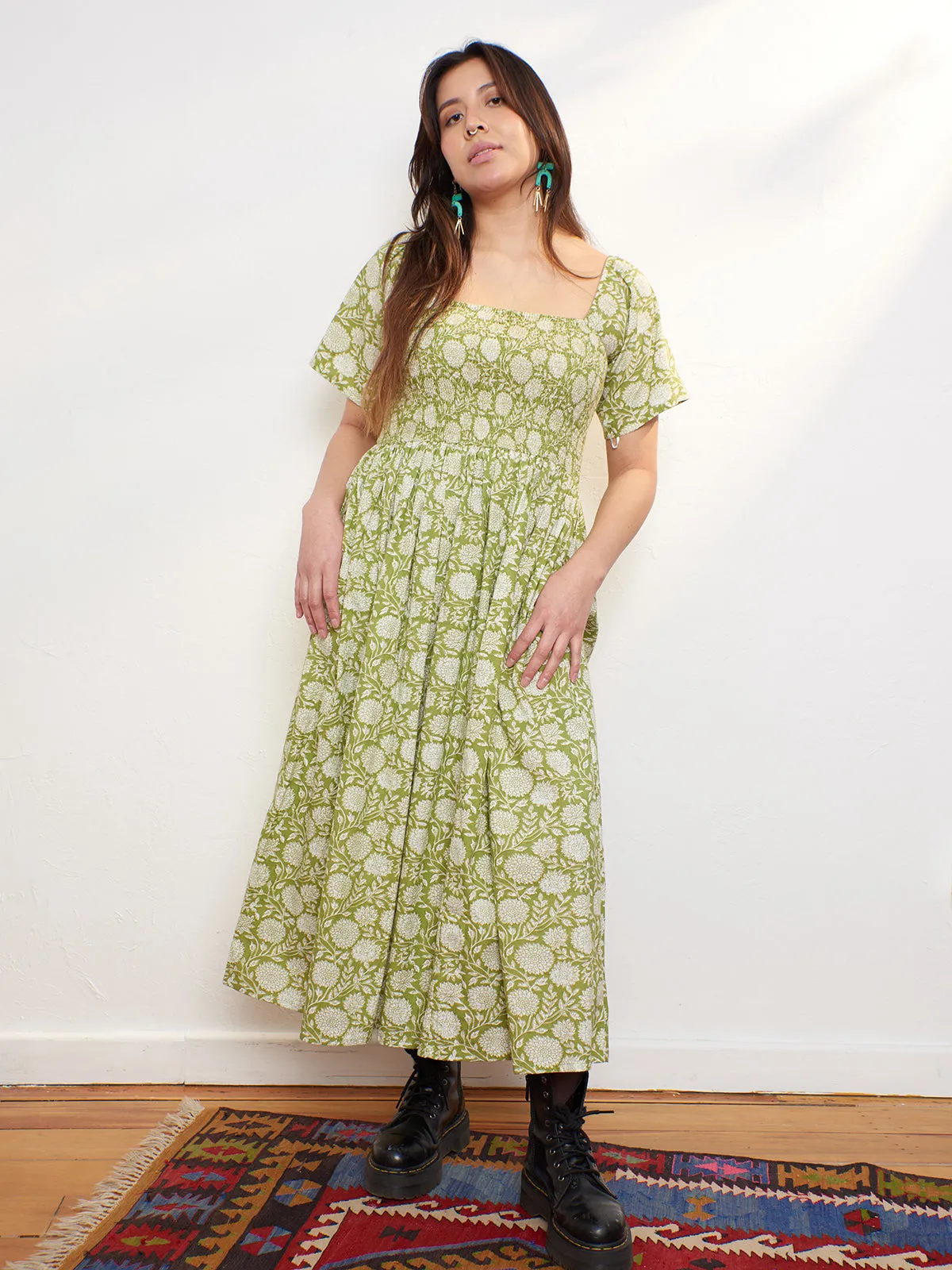 Teddy Midi Dress - Pear Floral sold by Mata Traders product image thumbnail 5
