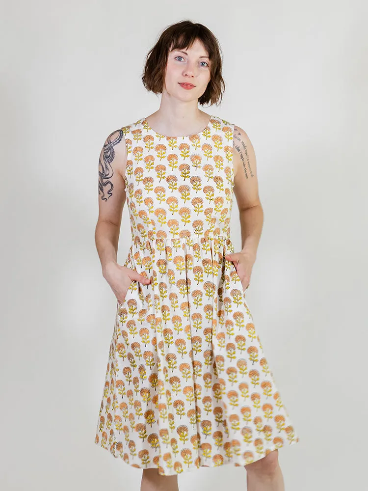 Sydney Sleeveless Dress - Marigold sold by Mata Traders