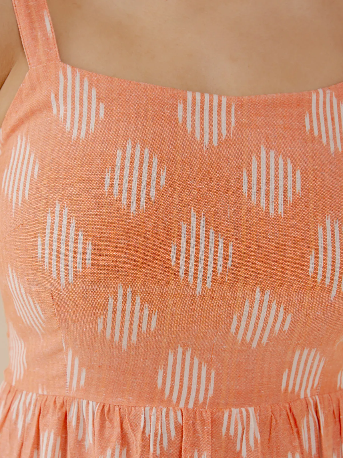 Provence Midi Dress - Peach Ikat sold by Mata Traders product image thumbnail 2