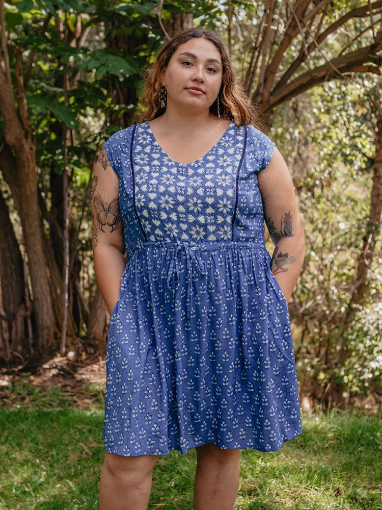 Nashville Plus Size Dress - Indigo Mix sold by Mata Traders