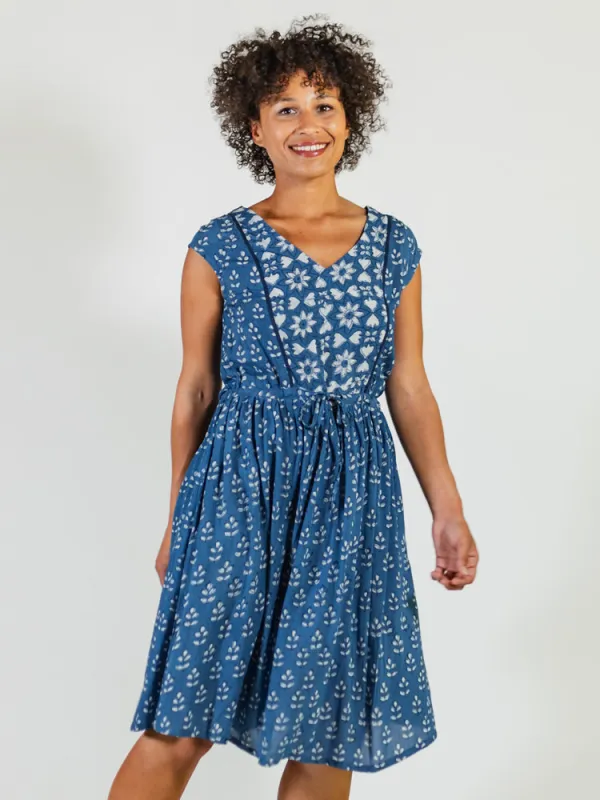 Nashville Dress - Indigo Mix sold by Mata Traders