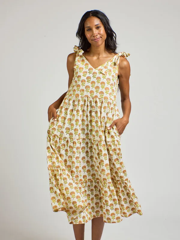 Lorelei Tiered Dress - Marigold sold by Mata Traders