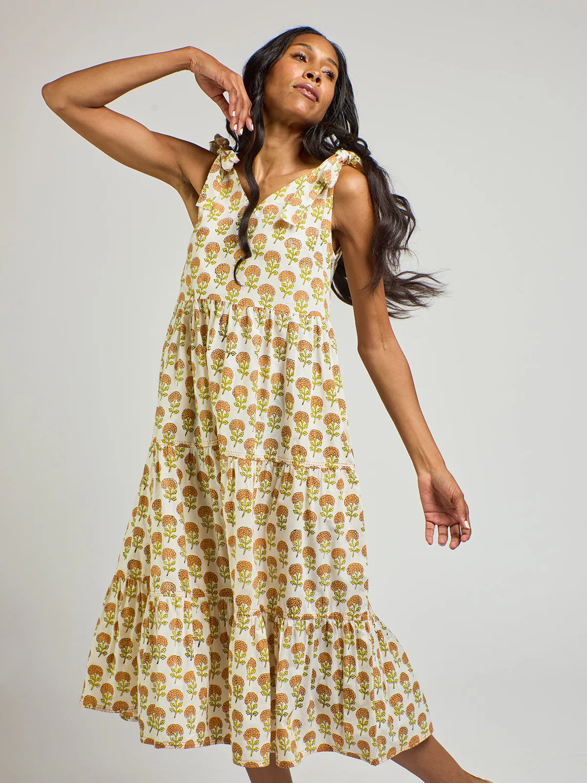 Lorelei Tiered Dress - Marigold sold by Mata Traders product image thumbnail 3