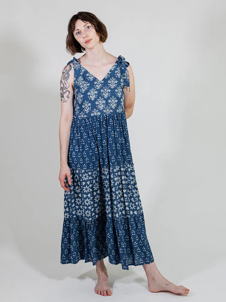 Lorelei Tiered Dress - Indigo Trio sold by Mata Traders product image thumbnail 3