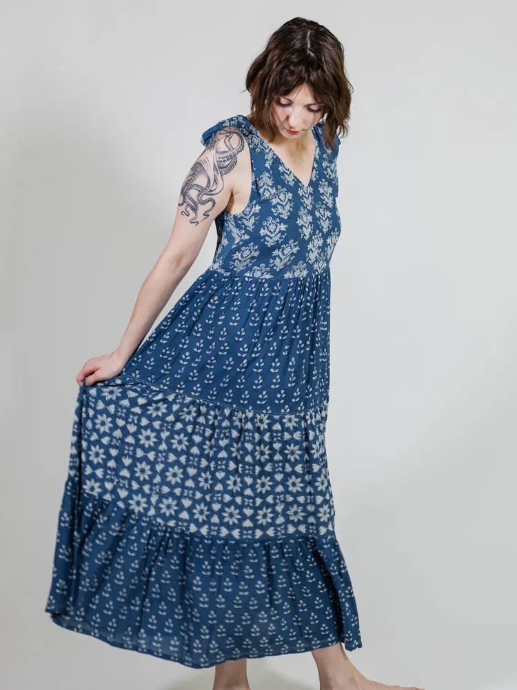 Lorelei Tiered Dress - Indigo Trio sold by Mata Traders product image thumbnail 2