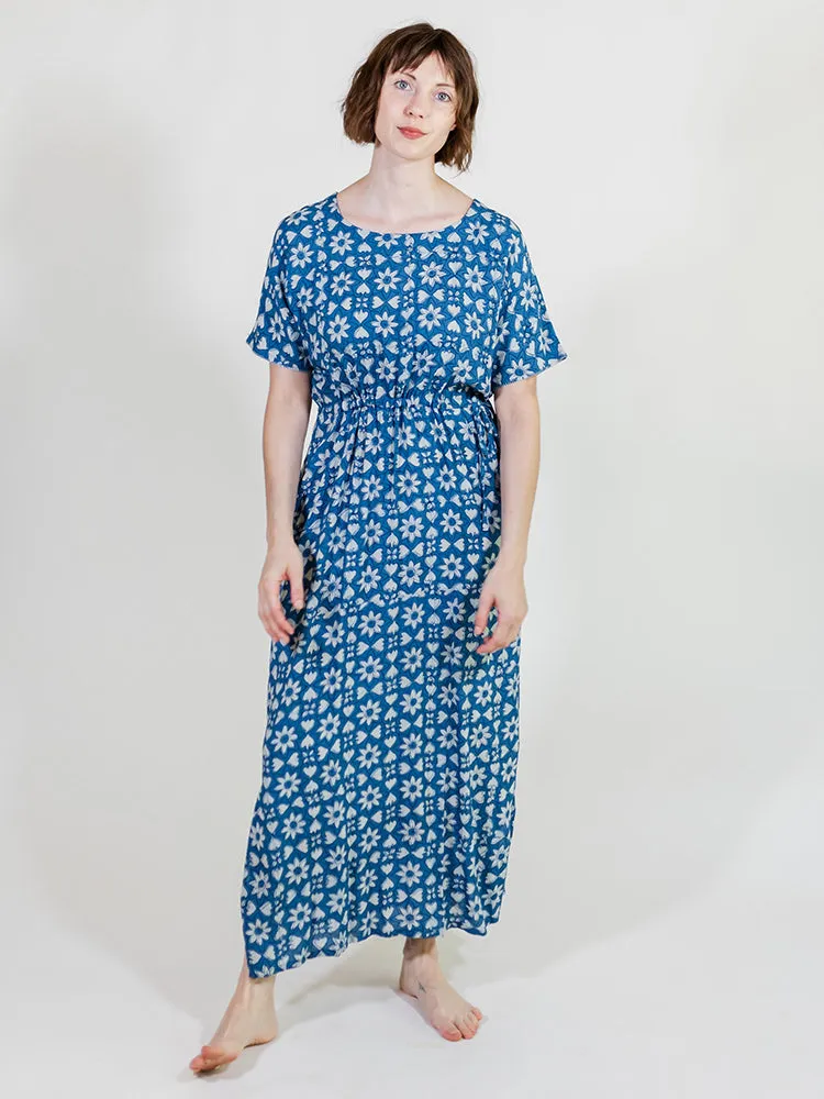 Aimee Maxi Dress - Indigo Heart Floral sold by Mata Traders