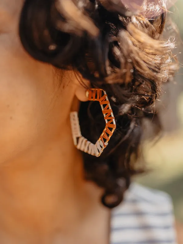 Piccadilly Earrings - Vermillion sold by Mata Traders