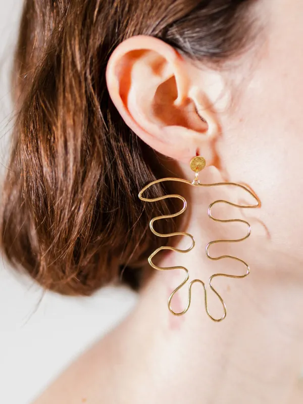 Matisse Wire Earrings - Gold sold by Mata Traders
