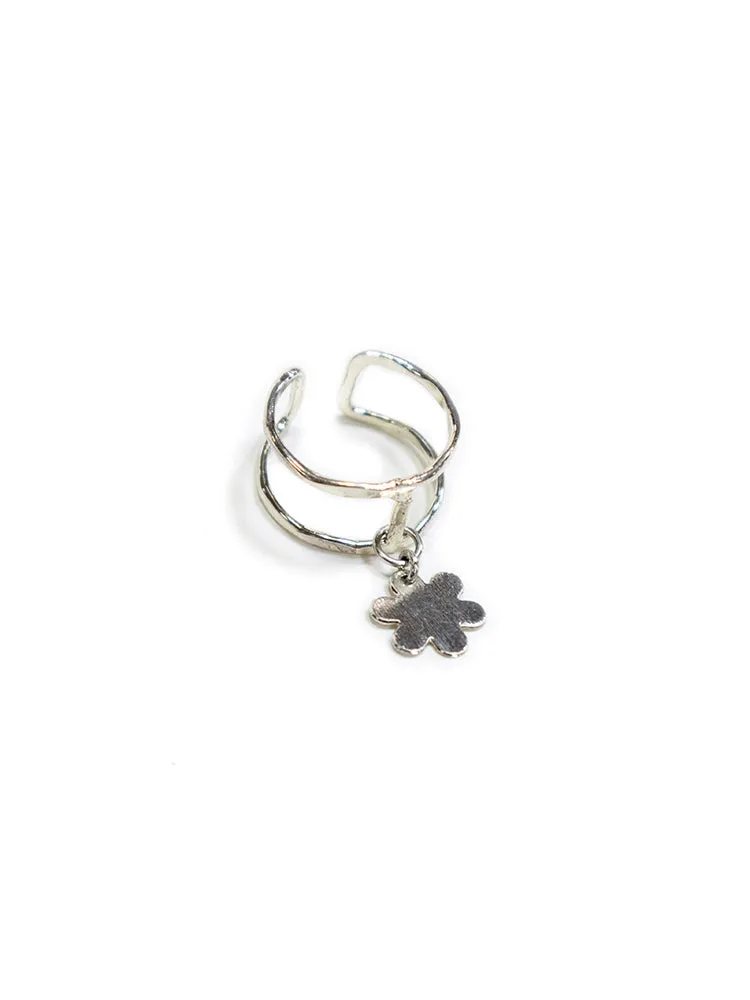 Petite Flower Charm Ring - Silver sold by Mata Traders product image thumbnail 4