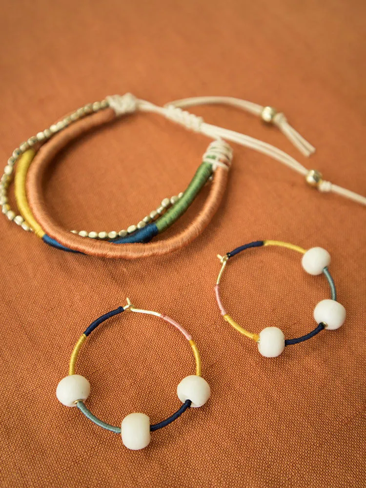 Threaded Hoop Earrings - Multi sold by Mata Traders product image thumbnail 3