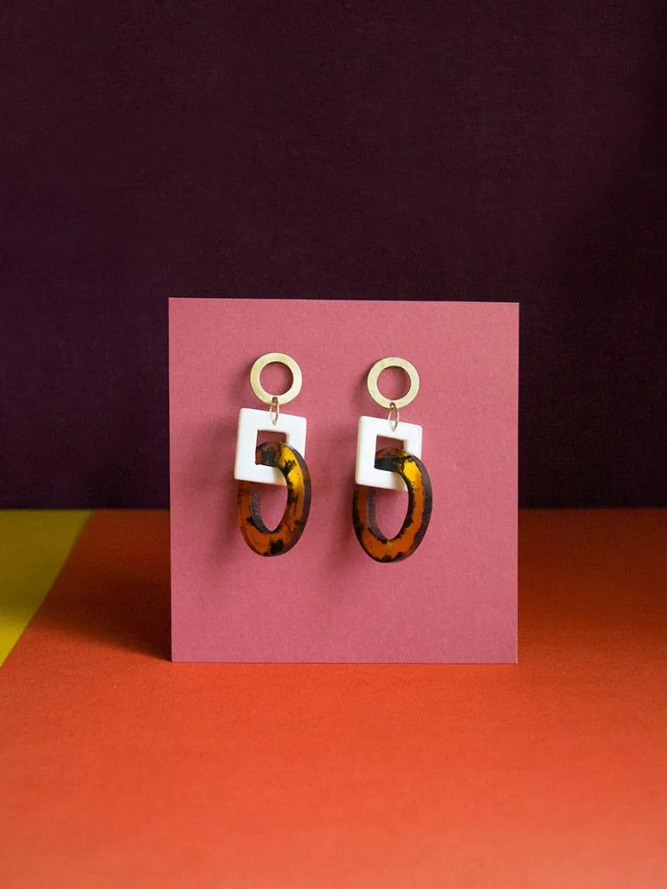 Priyanka Earrings - Tortoiseshell sold by Mata Traders product image thumbnail 3
