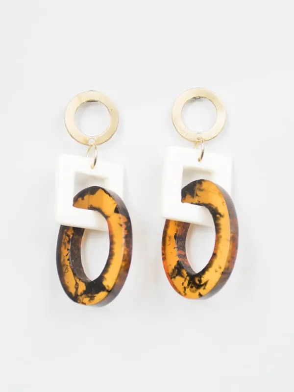 Priyanka Earrings - Tortoiseshell sold by Mata Traders