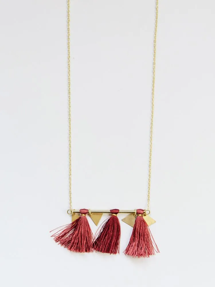 Tassel Bar Necklace - Rose sold by Mata Traders product image thumbnail 4