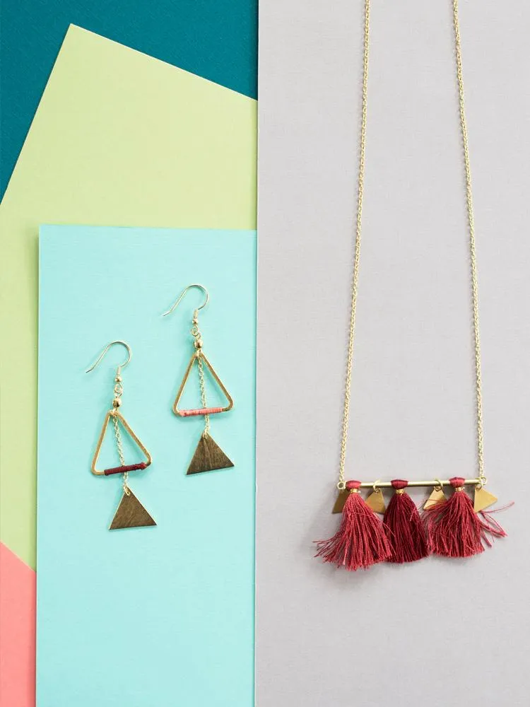 Tassel Bar Necklace - Rose sold by Mata Traders product image thumbnail 2