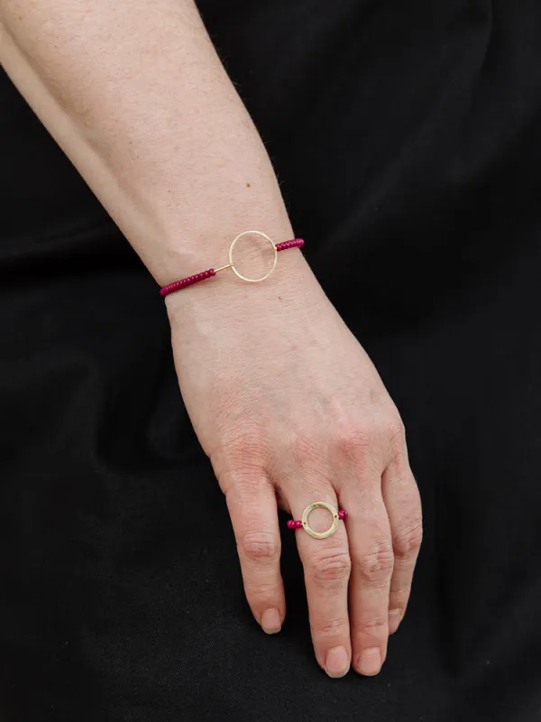 All Around Beaded Ring - Mulberry sold by Mata Traders